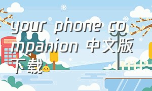 your phone companion 中文版下载