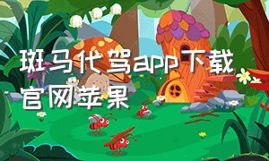 斑马代驾app下载官网苹果