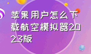 苹果用户怎么下载航空模拟器2023版（苹果用户怎么下载航空模拟器2023版本）