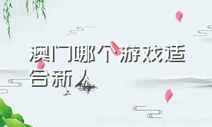 澳门哪个游戏适合新人（澳门最受欢迎的游戏排名）