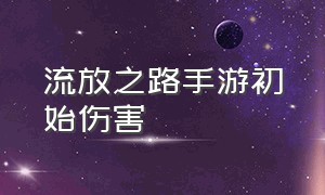 流放之路手游初始伤害（流放之路手游好操作吗）