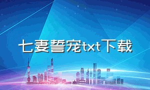 七妻誓宠txt下载