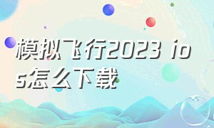 模拟飞行2023 ios怎么下载（模拟飞行2023正版官方下载安装）