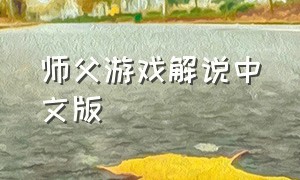 师父游戏解说中文版