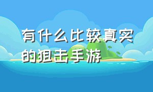 有什么比较真实的狙击手游（好玩的狙击手游戏排行榜前十名）