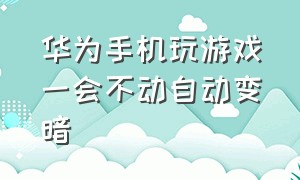 华为手机玩游戏一会不动自动变暗（华为手机打游戏自动变暗怎么关闭）