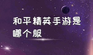 和平精英手游是哪个服（和平精英收号平台官方）