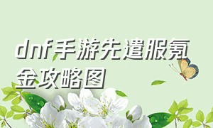 dnf手游先遣服氪金攻略图（dnf手游先遣服氪金攻略图解）