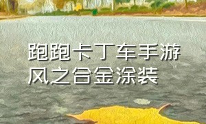 跑跑卡丁车手游风之合金涂装（跑跑卡丁车手游头部装扮大全）