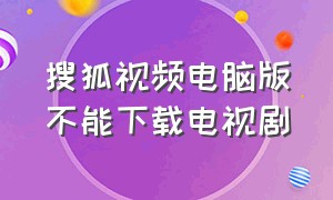 搜狐视频电脑版不能下载电视剧