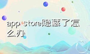 app store隐藏了怎么办