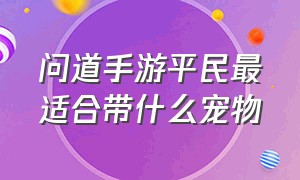 问道手游平民最适合带什么宠物