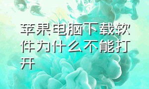 苹果电脑下载软件为什么不能打开