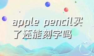 apple pencil买了还能刻字吗