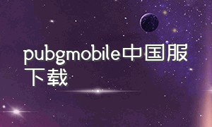 pubgmobile中国服下载