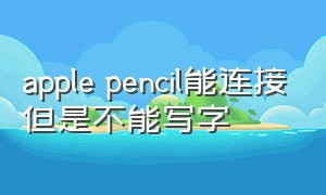 apple pencil能连接但是不能写字