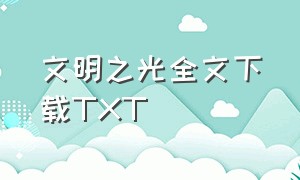 文明之光全文下载TXT（文明之光的全文）