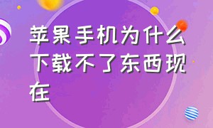 苹果手机为什么下载不了东西现在（苹果手机为什么下不了微信）