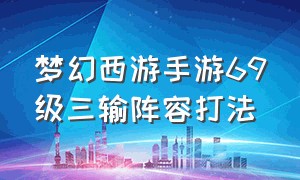 梦幻西游手游69级三输阵容打法（梦幻西游手游69助战最强阵容2024）