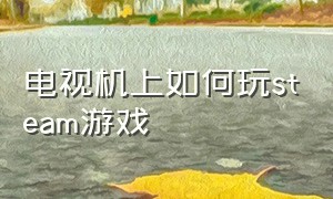 电视机上如何玩steam游戏