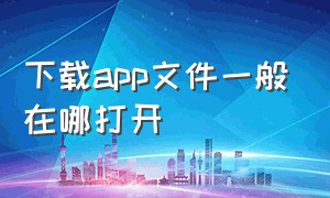 下载app文件一般在哪打开（下载在文件里的app怎么打开）