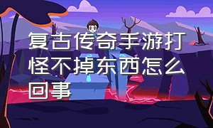 复古传奇手游打怪不掉东西怎么回事（复古传奇手游打金太累了）