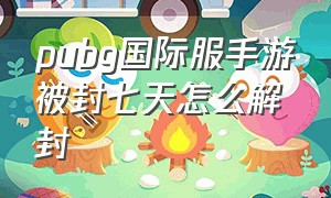 pubg国际服手游被封七天怎么解封