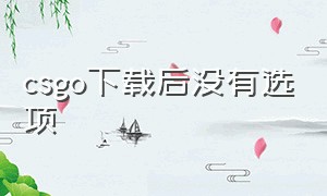 csgo下载后没有选项