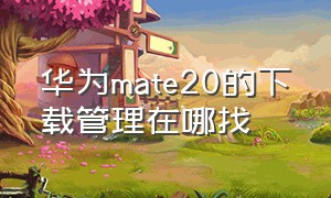 华为mate20的下载管理在哪找