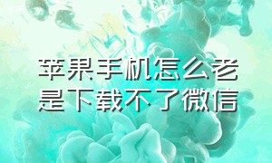 苹果手机怎么老是下载不了微信