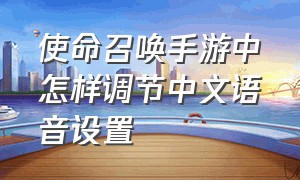 使命召唤手游中怎样调节中文语音设置