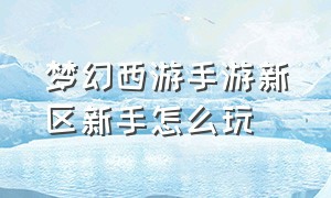 梦幻西游手游新区新手怎么玩