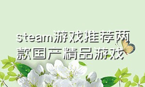 steam游戏推荐两款国产精品游戏（steam国产十大良心游戏）