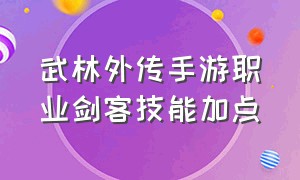 武林外传手游职业剑客技能加点（武林外传手游术士转职后技能加点）