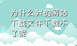 为什么我的网站下载文件下载不了呢