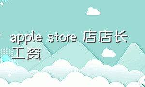 apple store 店店长工资