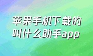 苹果手机下载的叫什么助手app（苹果手机下载助手用什么软件）