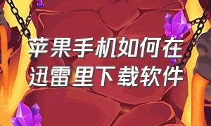 苹果手机如何在迅雷里下载软件（苹果手机在迅雷上下软件怎么安装）