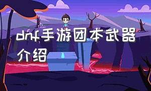 dnf手游团本武器介绍（dnf手游国服团本武器能做出来吗）