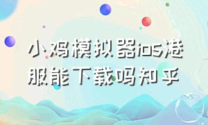 小鸡模拟器ios港服能下载吗知乎（小鸡模拟器的苹果版怎么下载）