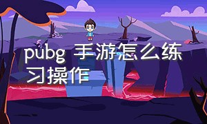 pubg 手游怎么练习操作（pubg操作技巧）