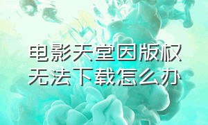 电影天堂因版权无法下载怎么办（电影天堂因版权无法下载怎么办啊）