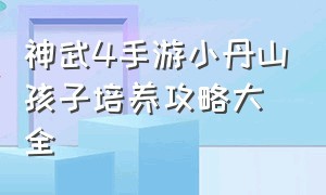 神武4手游小丹山孩子培养攻略大全（神武4手游平民小丹山怎么加点）