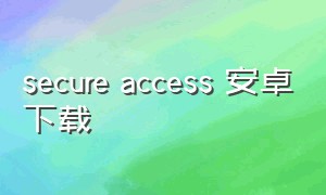 secure access 安卓下载