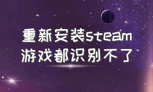 重新安装steam游戏都识别不了（steam的游戏安装不了什么原因）