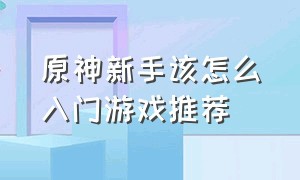 原神新手该怎么入门游戏推荐（原神游戏新手详细介绍大全）