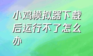 小鸡模拟器下载后运行不了怎么办（小鸡模拟器官方下载安卓）