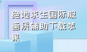 绝地求生国际服画质辅助下载苹果（下载绝地求生国际服的方法苹果版）