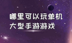 哪里可以玩单机大型手游游戏