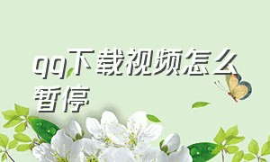 qq下载视频怎么暂停（qq下载视频怎么暂停了）